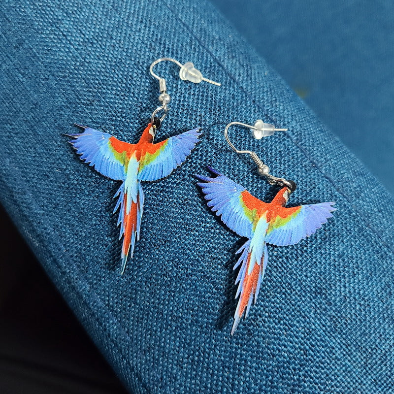 Acrylic Laser Cut Hummingbird Pigeon Eagle Owl Parrot Earrings