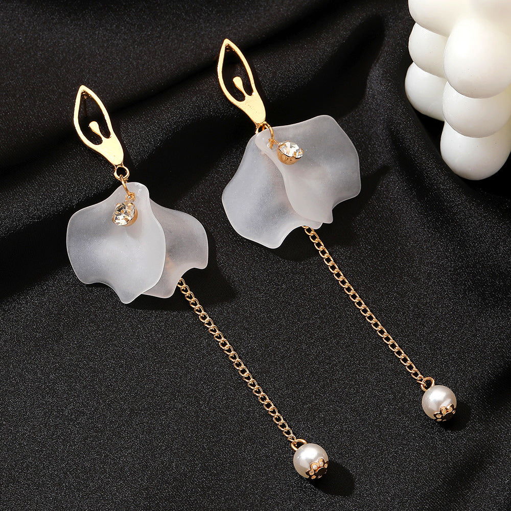 Ice Flower Tassel Earrings Long