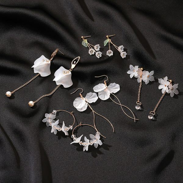 Ice Flower Tassel Earrings Long