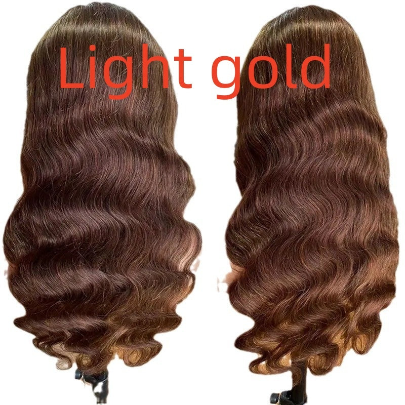 Brown Big Wave Fake Long Curly Wig Head Cover