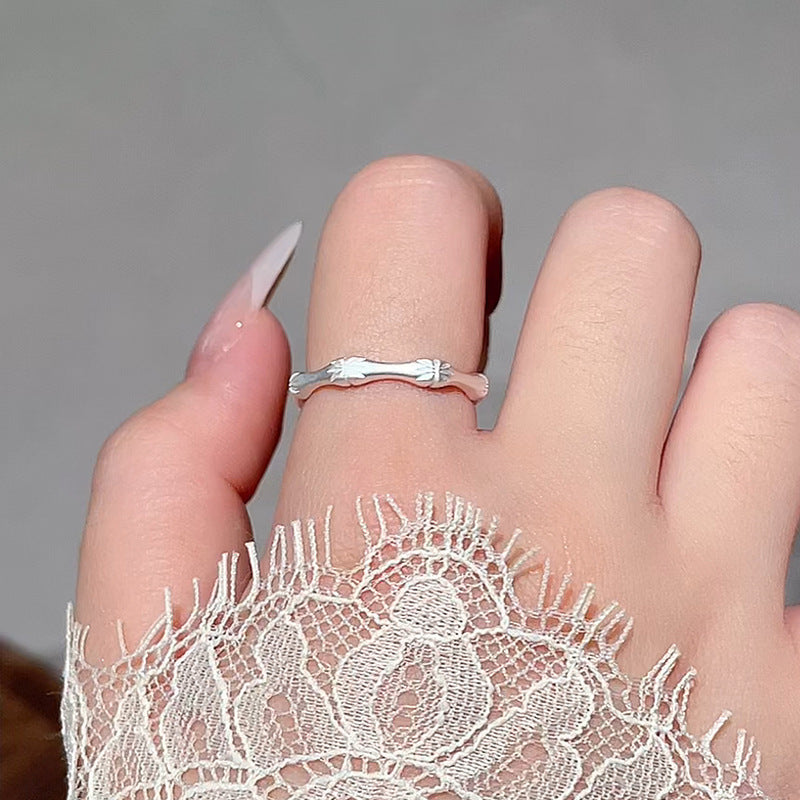 Bamboo Ring Women's Simple Niche Design Opening